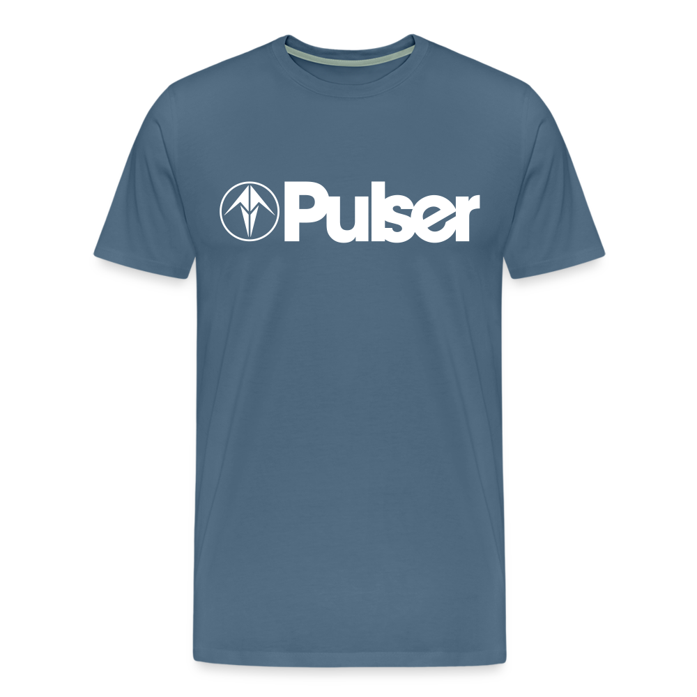 Men’s Premium T-Shirt with Pulser Logo - steel blue