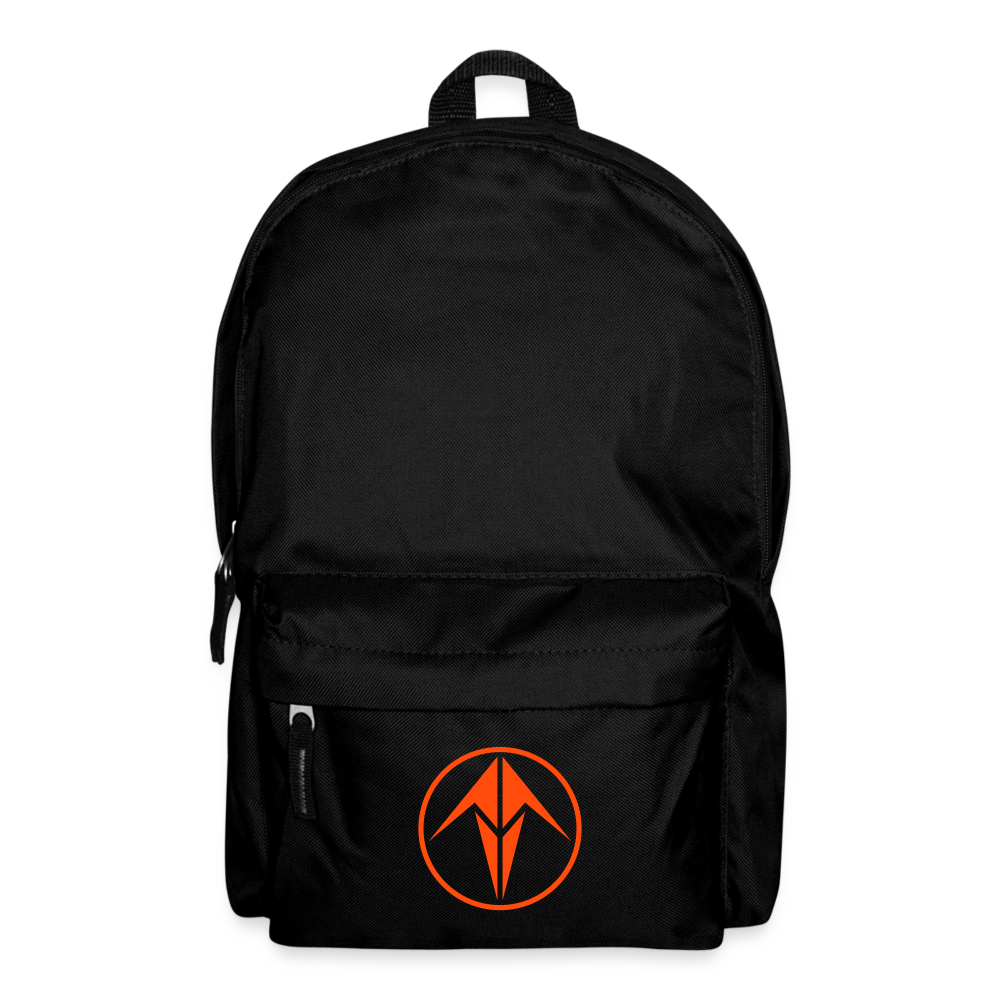 Black Backpack with Neon Orange Pulser Starbird logo