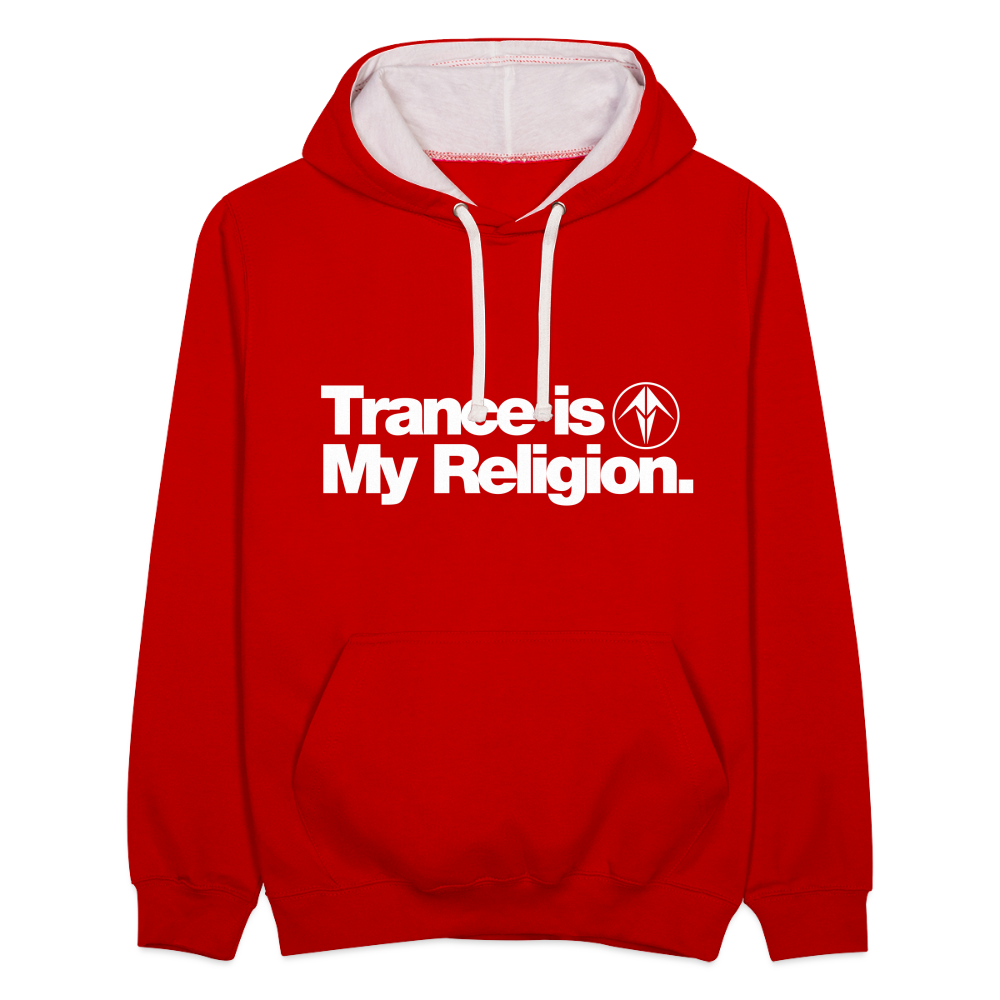 Trance is My Religion Unisex Hoodie - red/white