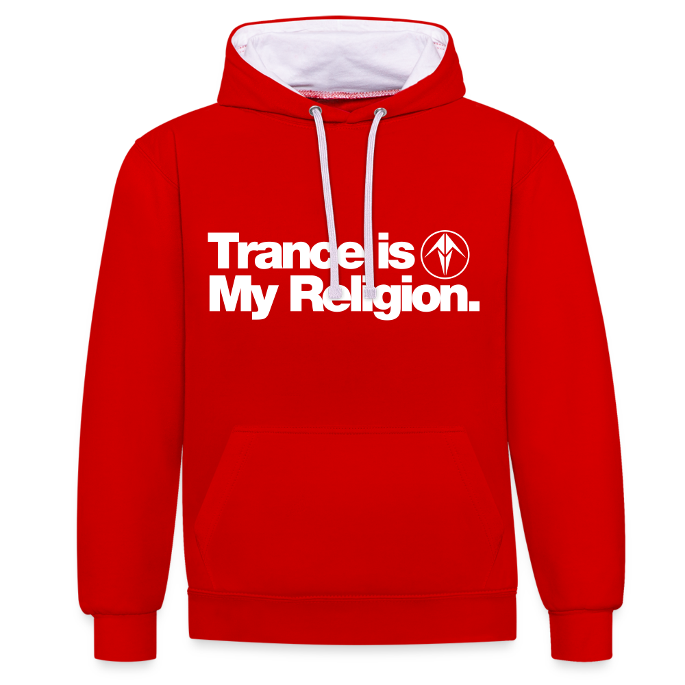 Trance is My Religion Unisex Hoodie - red/white
