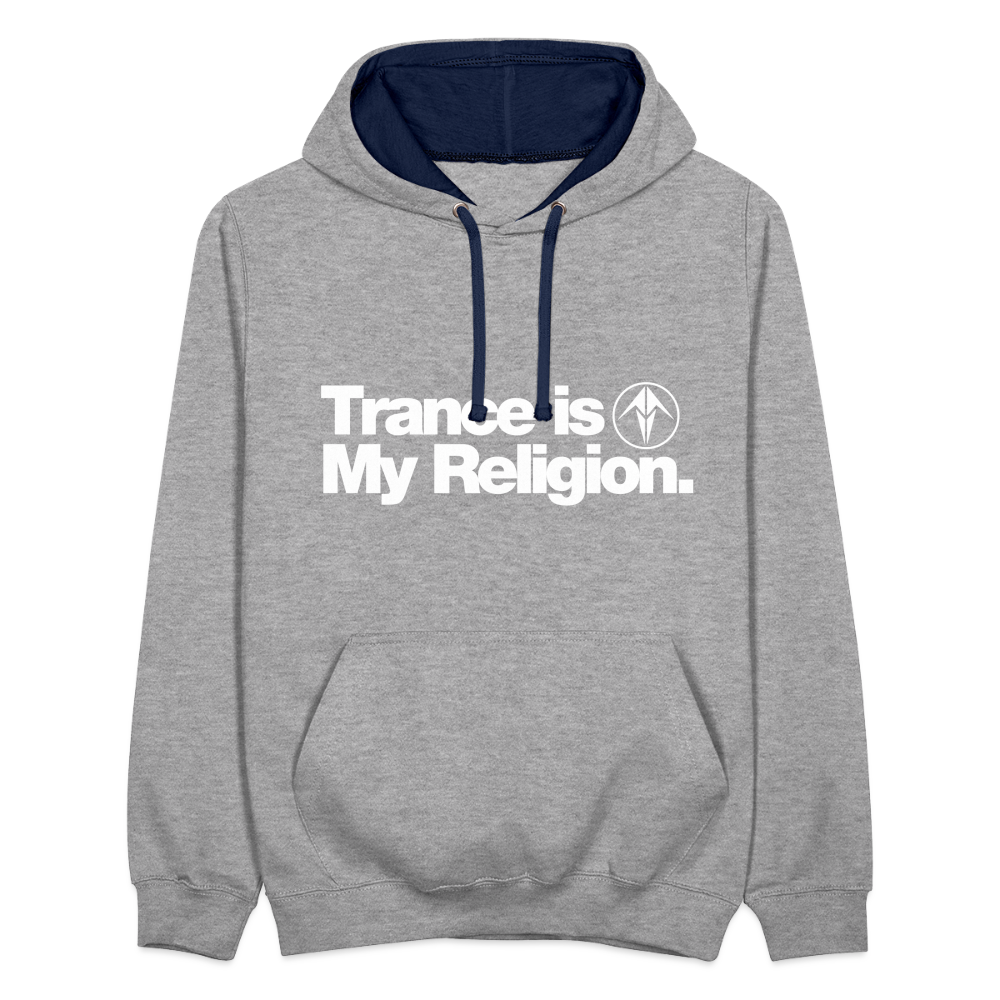Trance is My Religion Unisex Hoodie - heather grey/navy