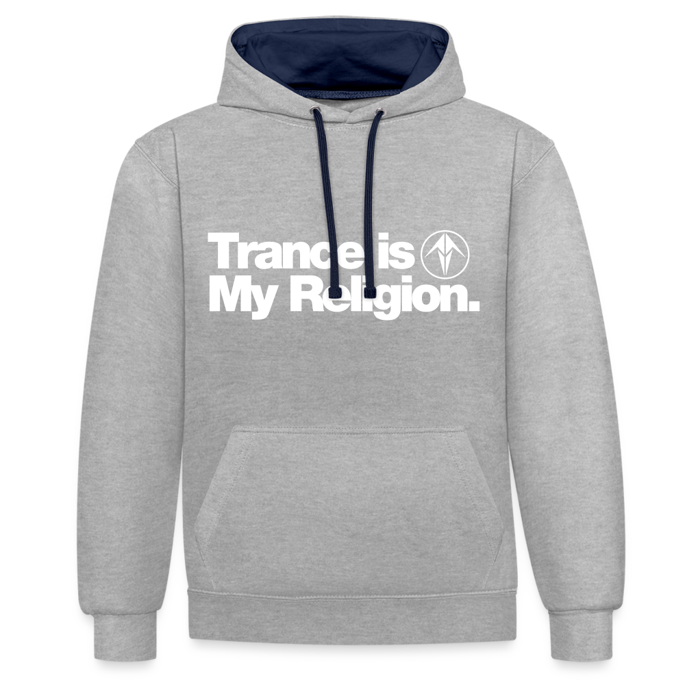 Trance is My Religion Unisex Hoodie - heather grey/navy