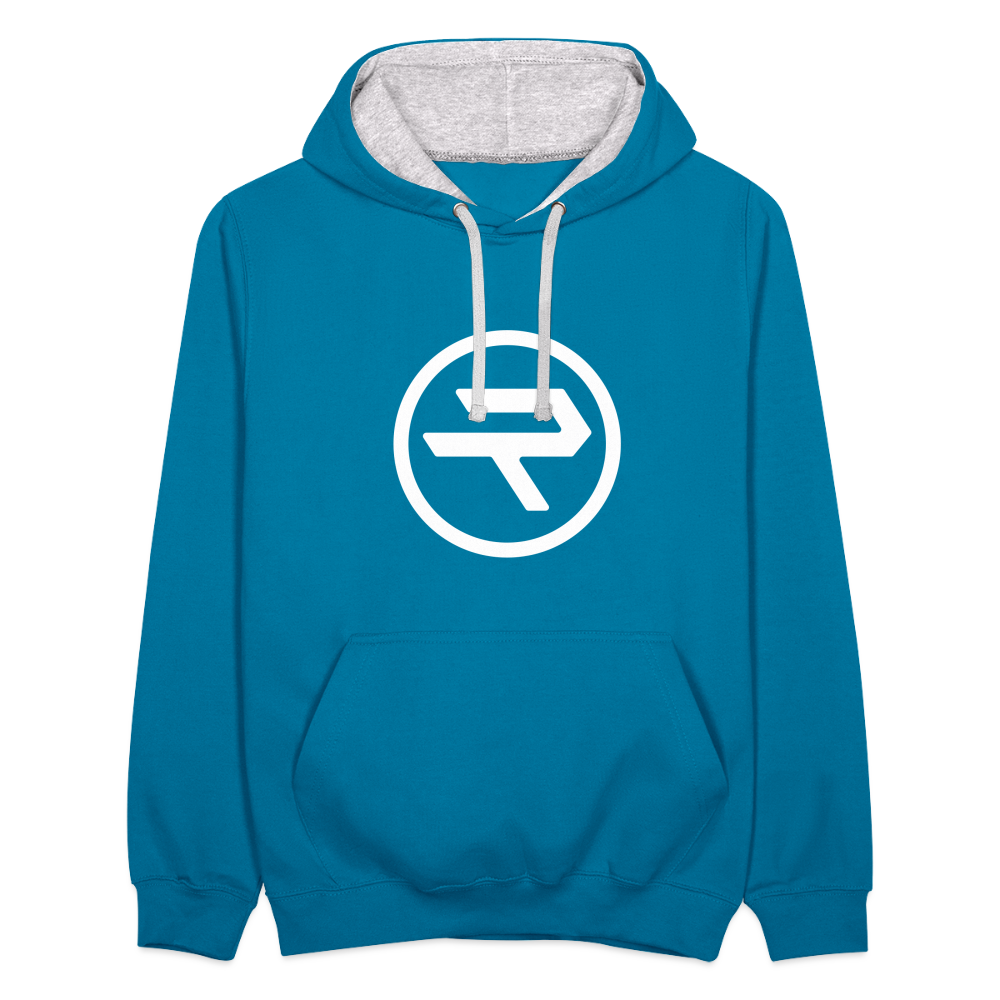 Toneplay Records Electric Music Unisex Hoodie - peacock blue/heather grey