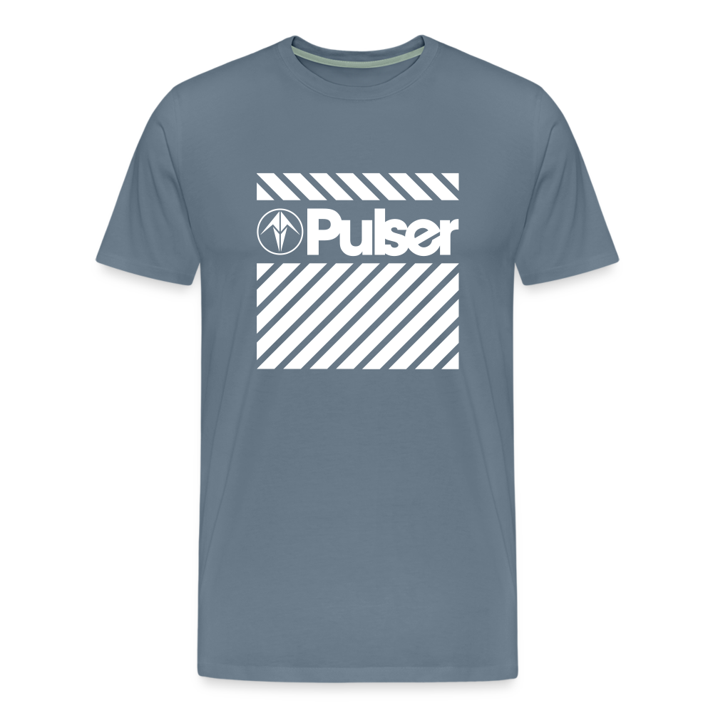 Men’s Premium T-Shirt with Pulser Starbird Logo - steel blue