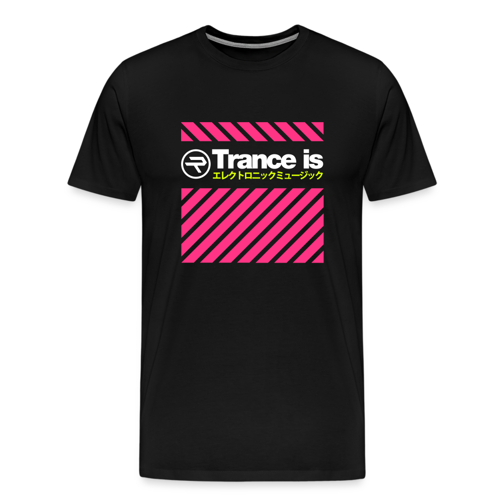 Men’s Premium T-Shirt with Trance is Electric Music design - black